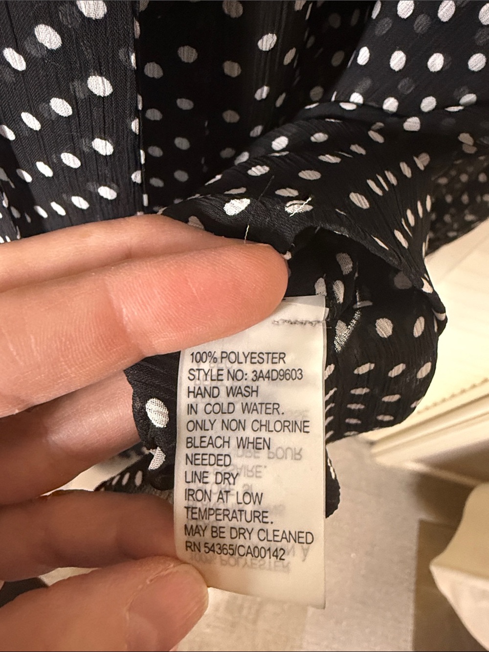 Peter Nygard Vintage Polka Dot Tie Neck Bow Blouse Sheer Size 18 - Picture 7 of 8